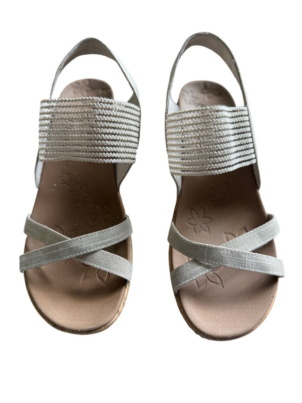 Skechers Beverlee High Tea Wedge Sandals – Natural Beige –Size 10 – Like New $20